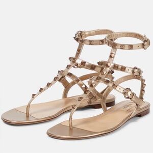 Valentino Garavani Gold Studded Sandals